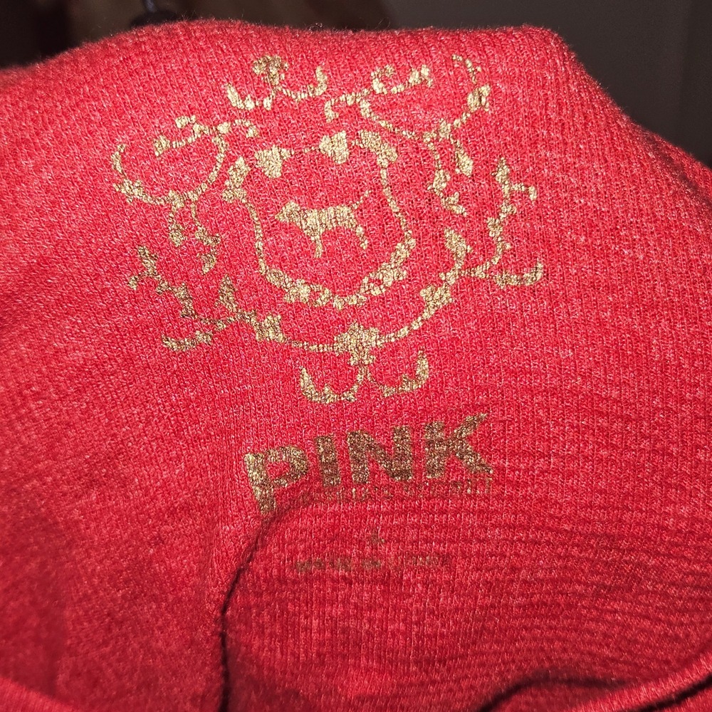 Victorias Secret PINK Red Thermal Henley Long Sleeve - Picture 6 of 6